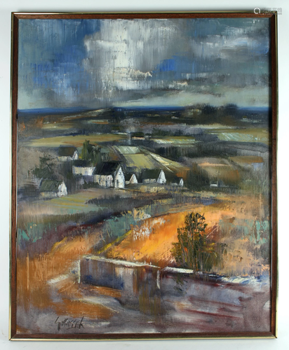 STANLEY SOBOSSEK OIL ON CANVAS BRITTANY LAND…