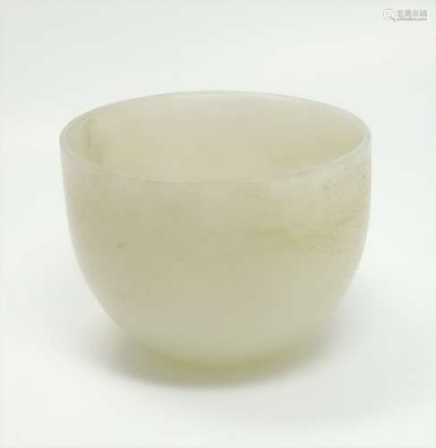 Carved White Jade Tea Cup