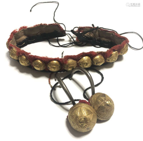 Tibetan Gold Bracelet and Earrings