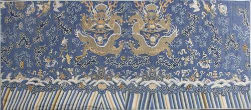 Chinese Embroidered Silk Dragon  Panel