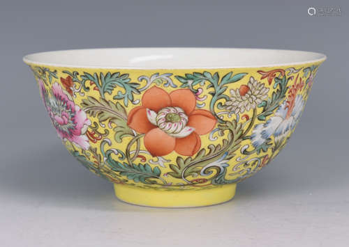 Chinese Famille Rose Porcelain Bowl With Mark