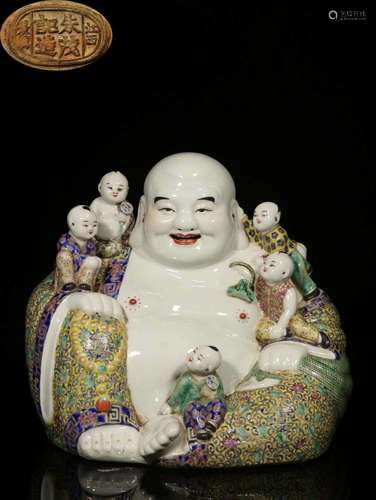 Famille Rose Porcelain Buddha