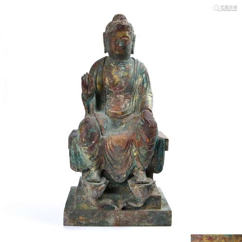Large Bronze and Gilt Seated  GuanYin