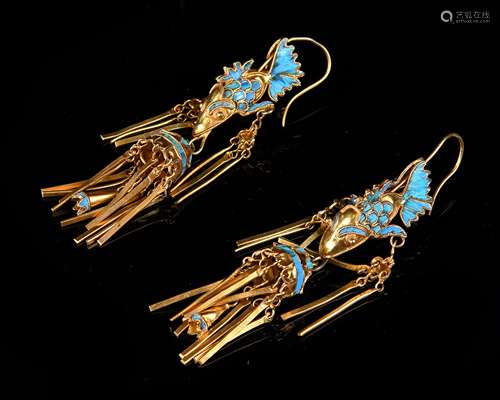 Chinese Kingfisher Earrings