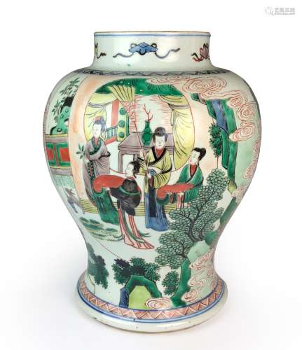 Qing Dynasty Chinese Famille Verte Jar