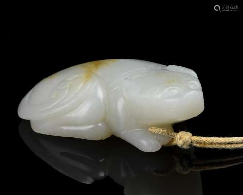 Carved White Jade Toad