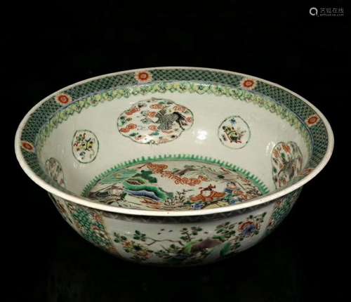 Chinese Famille Verte Porcelain Bowl