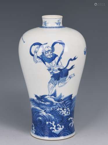 Chinese Blue and White Meiping Form Porcelain Vase