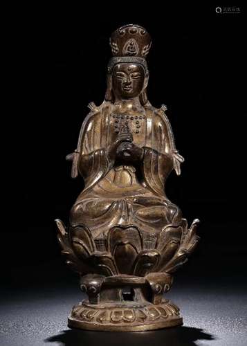 Bronze Figure of Seated Guanyin