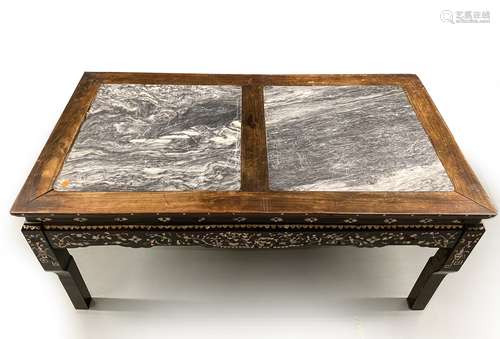 Chinese Inlaid Dreamstone Marble Table