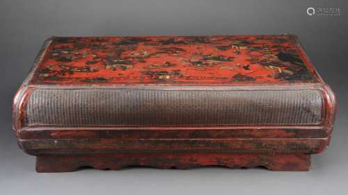17th/18th C. Lacquer Box with Basket Weave Sides
