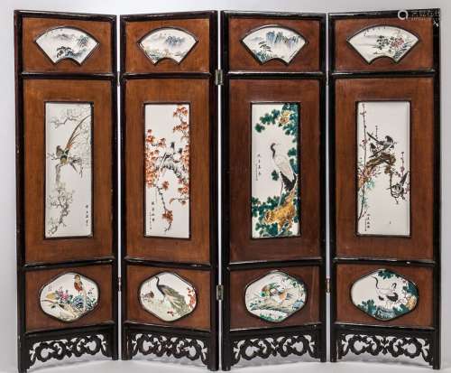 Four Panels With Painted Insets