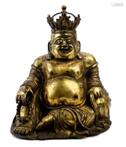 Gilt Bronze Crowned Buddha