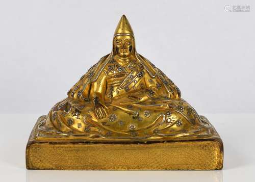 Gilt Bronze Figure Of Guru