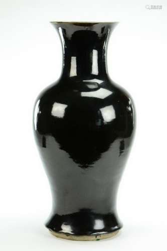 Large Black Glazed Porcelain Vase