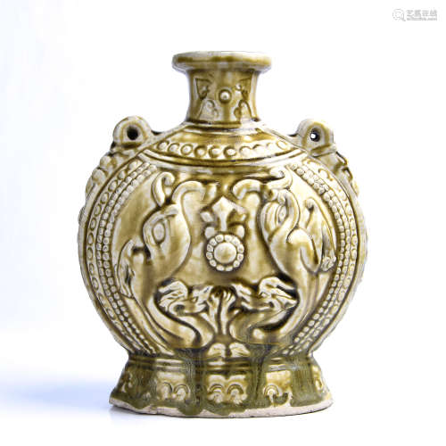 Glazed Moon Flask Porcelain Dragon Vase
