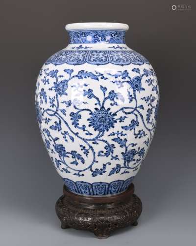 Chinese Blue And White  Porcelain Vase