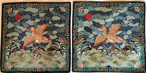 A Pair Of 4th Rank Kesi Goose Guangxu