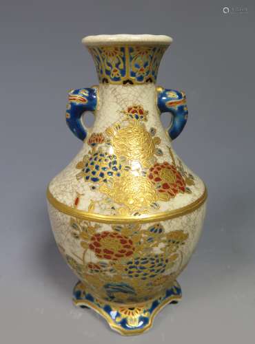 Japanese Meiji Period Imperial Satsuma Vase, Marked