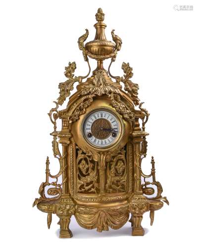 Large Ornate Gilt Mantle Clock