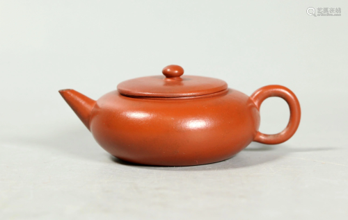 Small Low Chinese 19 Century Yixing Teapot