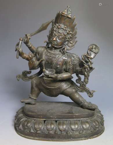 Tibetan Bronze Figure Of Begze
