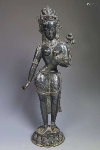 Sino-Tibetan Finely Cast Bronze Figure Of A Tara