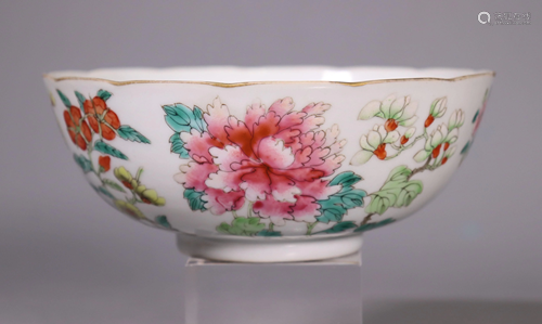 Chinese 19 C Famille Rose Enamel Porcelain Bowl