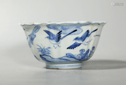 Chinese Kangxi Blue & White Porcelain Bowl
