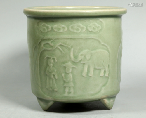 Chinese Carved Longquan Celadon Porcelain …