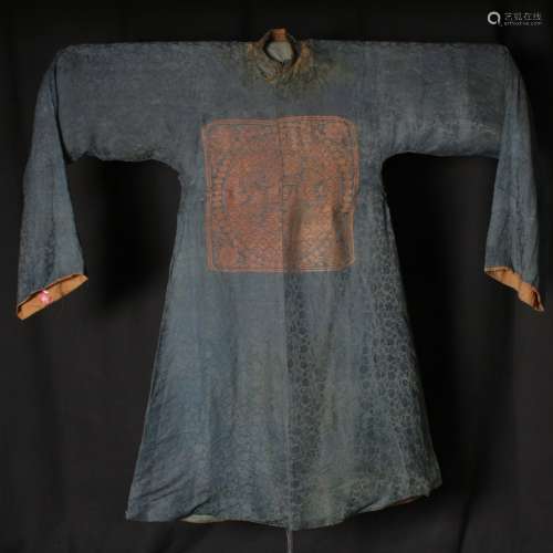 Ming Dyn. Silk Embroidered Robe, C-14 Tested