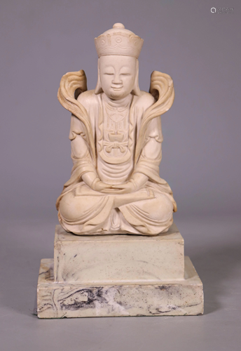 Chinese Composition Seated Buddha on Stand