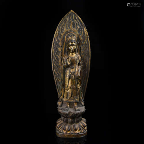 Gilt Bronze Figure of Guanyin