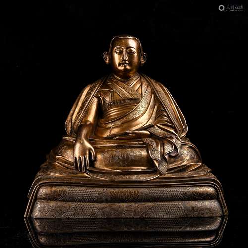 Gilt Bronze Figure Of Guru