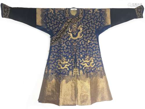 Chinese Silk Embroidered Dragon Robe