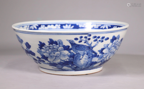 Chinese Blue & White Porcelain Large Bowl
