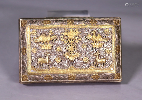 Chinese Gilt & Silvered Buddhist Hinged Box