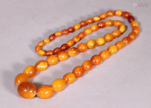 Large Butterscotch Amber Necklace; 83.3G