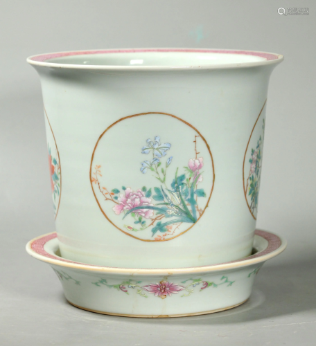 Chinese Qing Porcelain Flowers 4 Seasons Planter