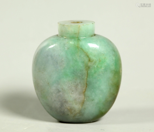 Chinese 19 C Multi Colored Jadeite Snuff Bottle