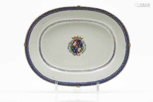 An oval serving tray