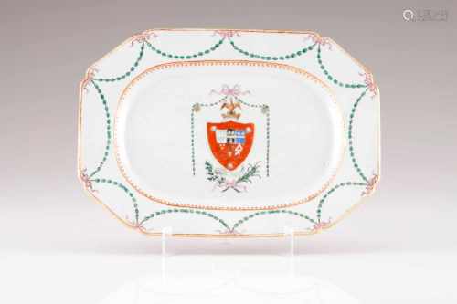 An octagonal serving tray