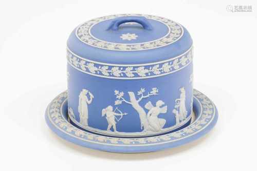 A Wedgwood cheese dome with plate