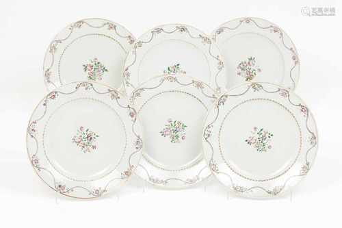 A set of six plates