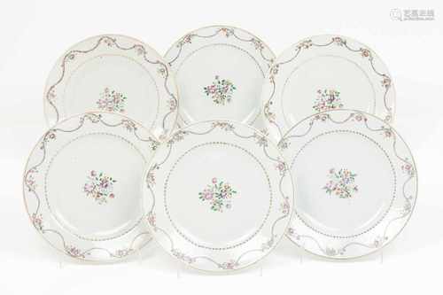 A set of six plates