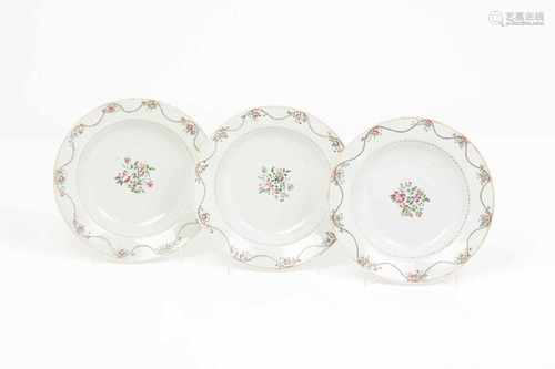 A set of three soup plates