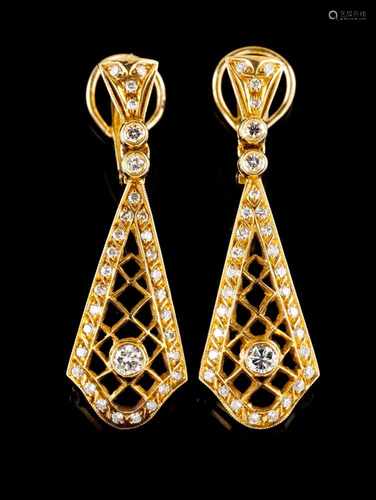 A pair of drop earrings