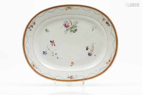 An oval serving plate