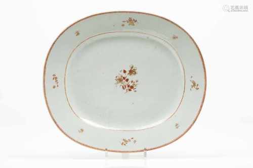 An oval serving plate
