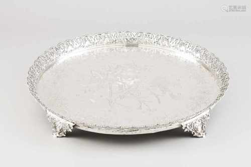 A large galleried salver